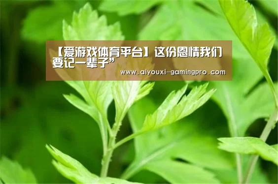【爱游戏体育平台】这份恩情我们要记一辈子”(图2) 爱游戏娱乐平台